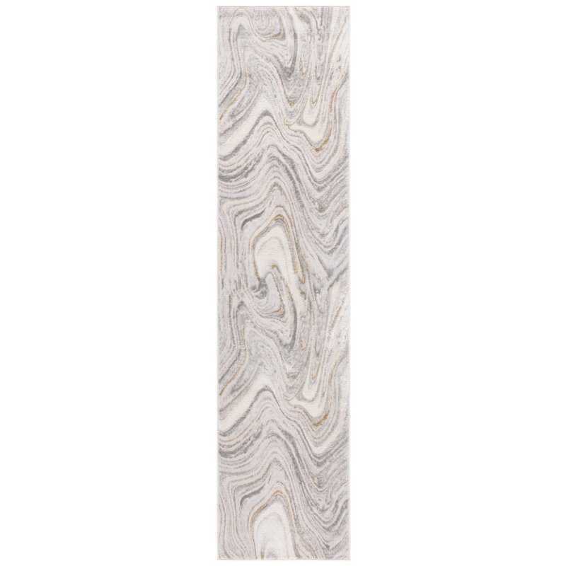 Tapis abstrait Mahpiya Performance, Tapis de couloir 2 pi 3 po x 8 pi