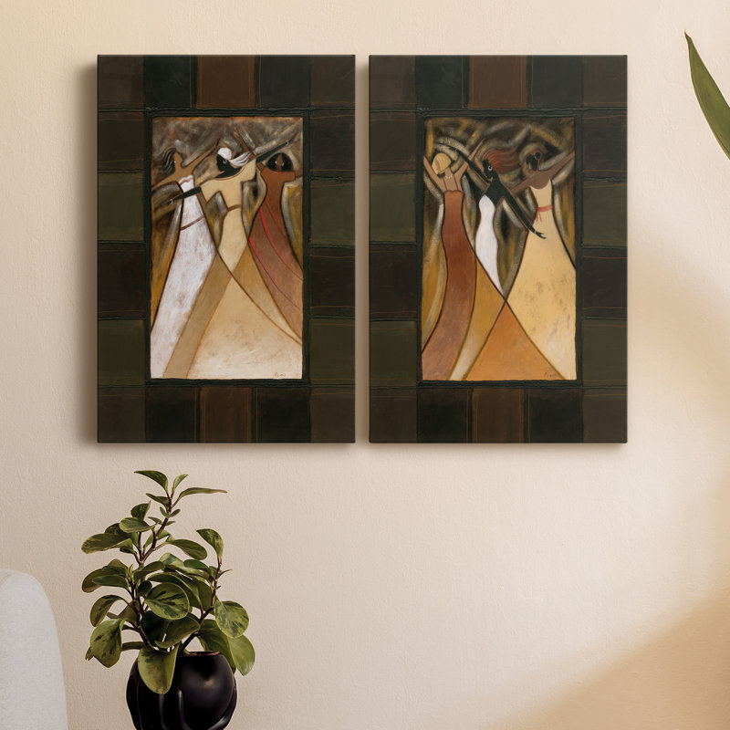Divine Grace I - Ensemble de 2 peintures sur toile tendue, H 12 po x l 8 po x P 1 po