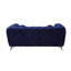 Causeuse en velours bleu Atronia