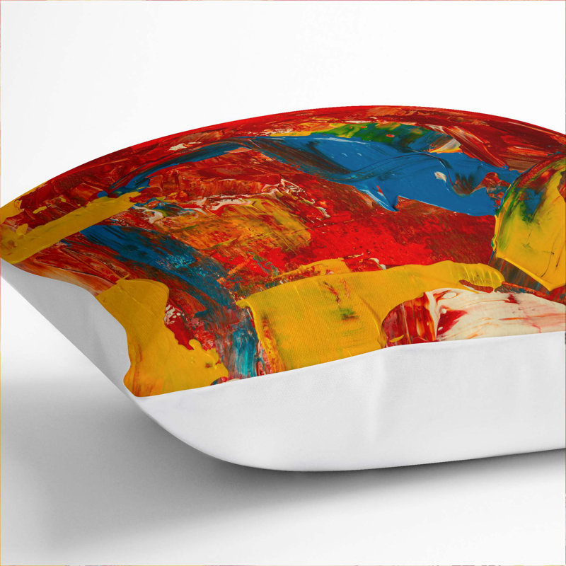 Abstract Square Throw Cushion, 40 x 40 cm, White