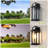 15 in. 1-Light Dimmable Outdoor Wall Sconce with Water-Ripple Glass-974355092