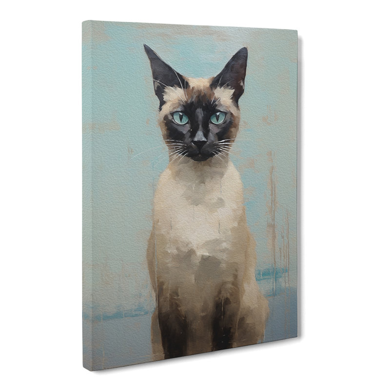 Siamese Cat Impressionism - No Frame Print, 50cm H x 35cm W x 3cm D