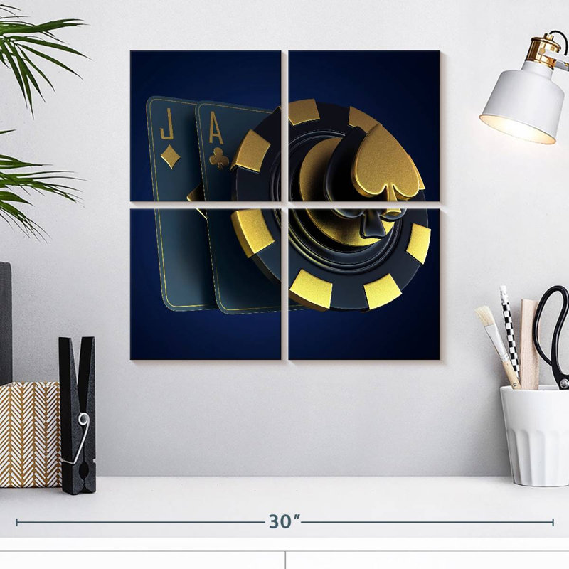 Senne Black Ace And Jack, 18" H x 18" W