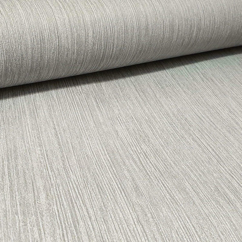 Mid Grey Plain Neutral Textured Designer Paper 10m x 53cm Matte Wallpaper Roll