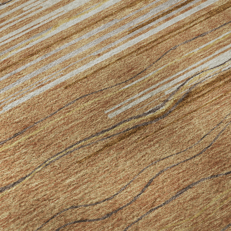 Premium Machine Washable Natoma AMF996 Stripes Rug, Tapis de couloir 2 pi 3 po x 7 pi 6 po