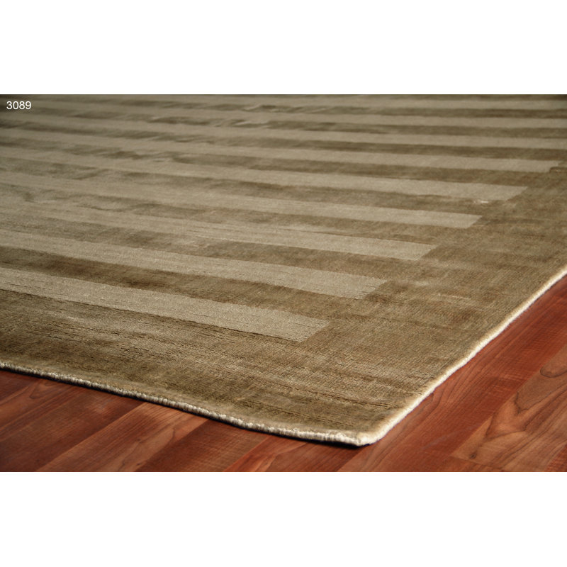 Wide Stripe Striped Area Rug in Gold, Rectangle 14'6" x 19'