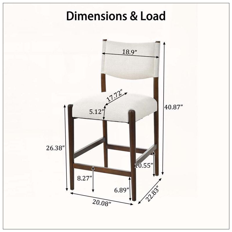 Ensemble de 2 tabourets de bar à hauteur de comptoir 26,4 po