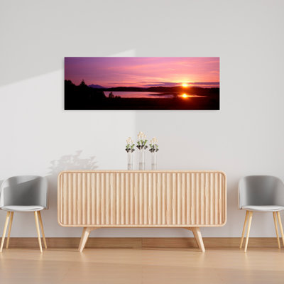 Allemagne, lac Forggen, coucher de soleil, paysage forestier contemporain abstrait abstrait