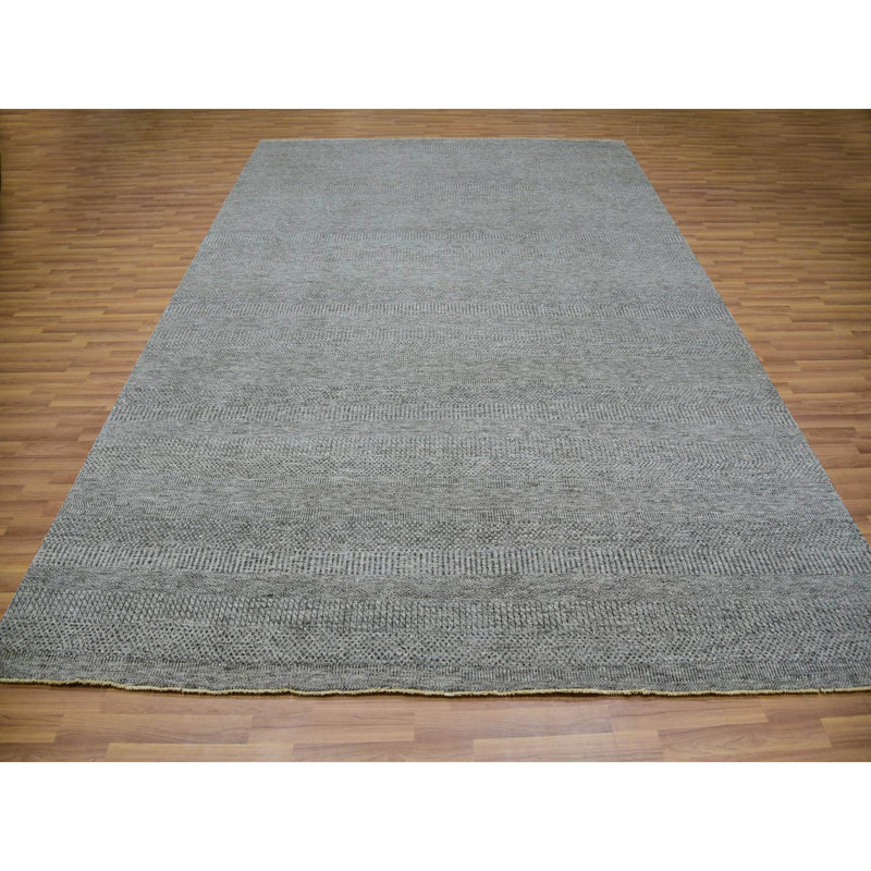 Tapis oriental gris en laine noué à la main 9 pi 2 po x 12 pi 0 po Chrysler