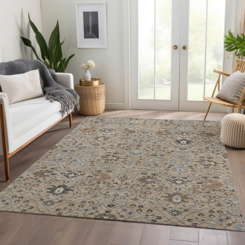 Tapis oriental lavable à la machine de qualité supérieure AMF1009 Colmenero, Rectangulaire 8 pi x 10 pi