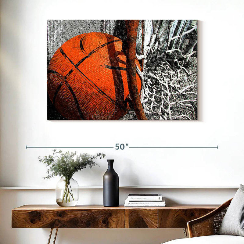 Ballon de basketball orange Sirci, H 26 po x l 39 po