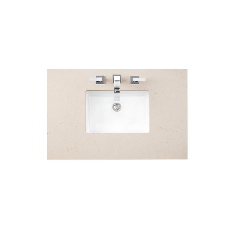 Bristol 36'' W Single Vanity, Whitewashed Walnut, White Zeus, 8" Widespread