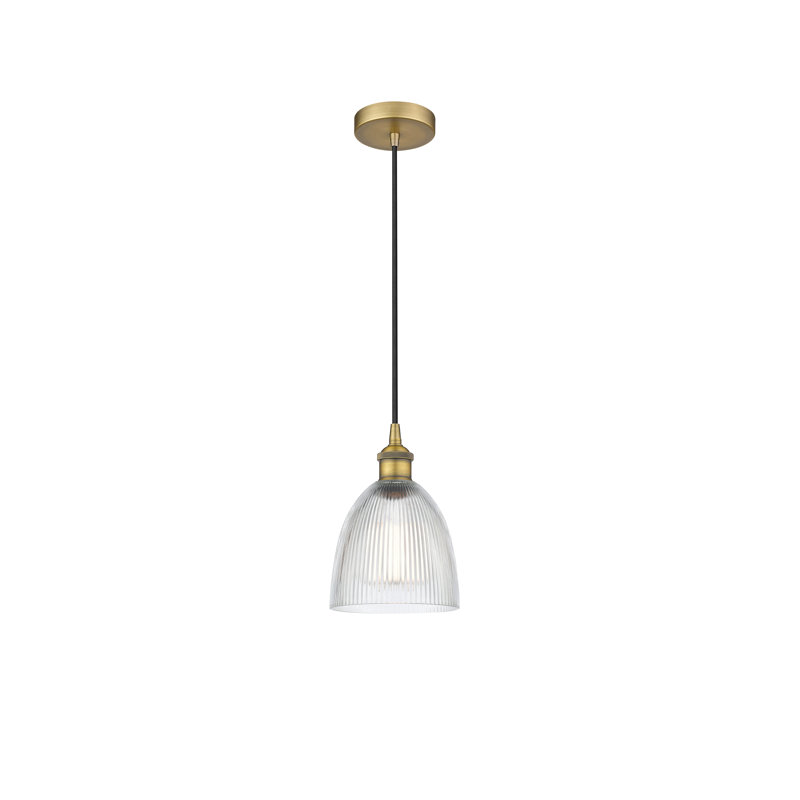 Philomene 1 - Light Single Pendant, Clear, Brushed Brass