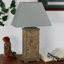 Hetrick 24" Natural Slate Outdoor Table Lamp with Grey Shade