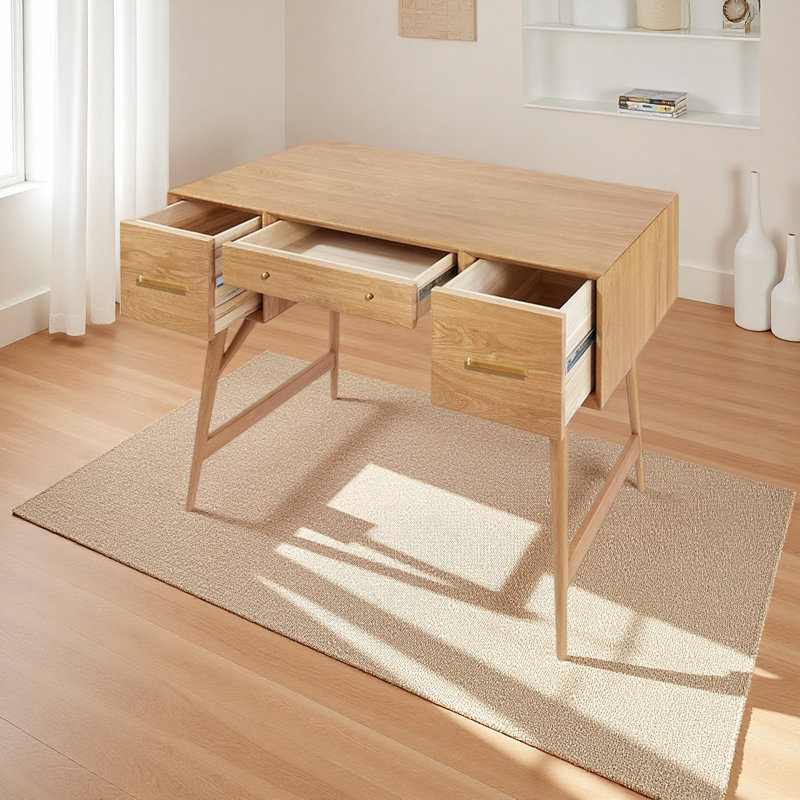 Sturdy pine desk for simple study, 30.7" H x 39.37" W x 17.71" D