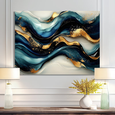 Odessia pierre émeraude fusion sur Blue River III - art mural vagues