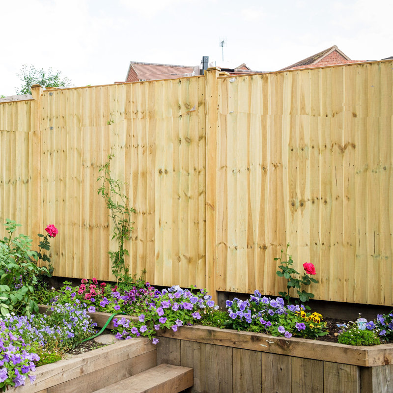 Standard Green Featheredge 1.65 M Vertical Fence Panel, 166.70H x 182.80W x 5D cm