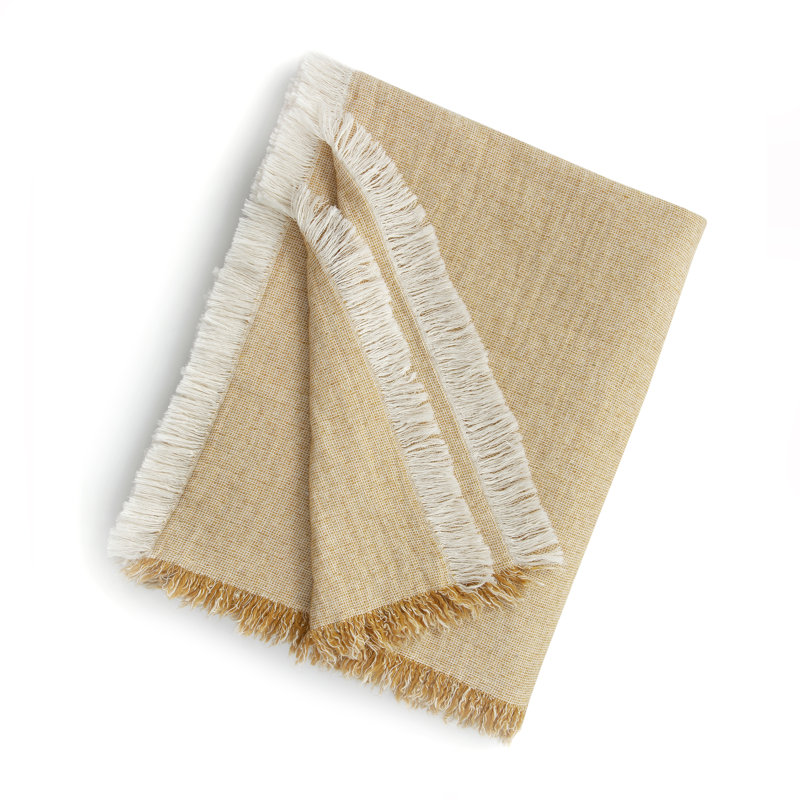 Hedwig Hand Woven Throw Blanket, Mustard