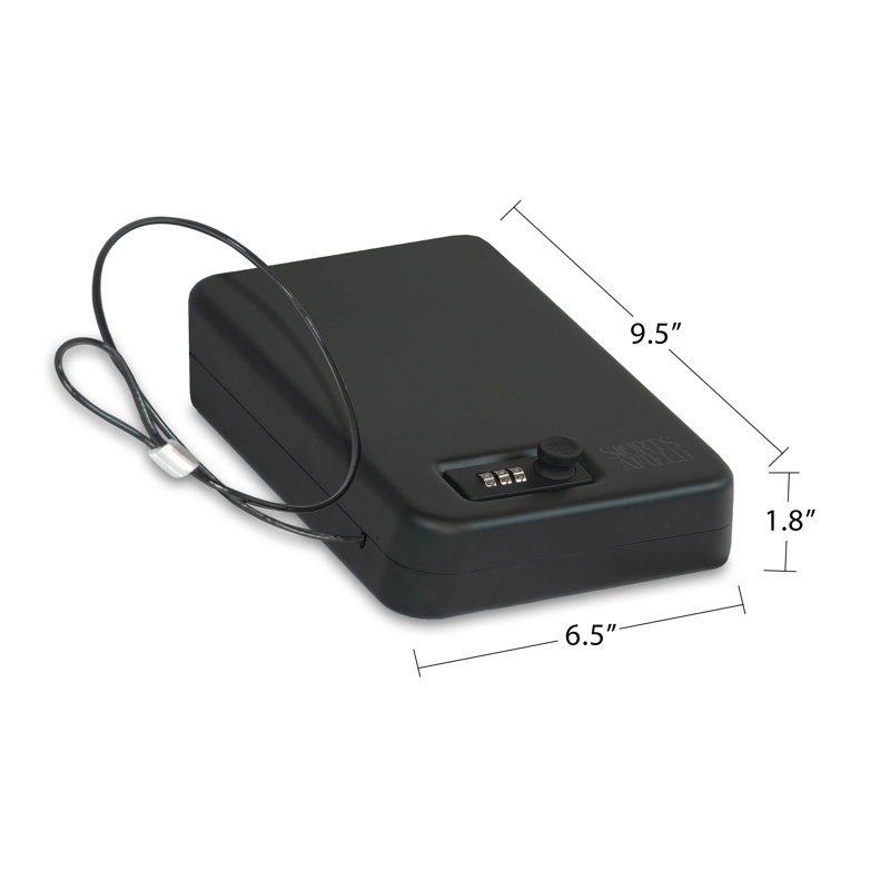 Portable Safe with Combination Lock, 9.5" H x 6.5" W x 1.8" D