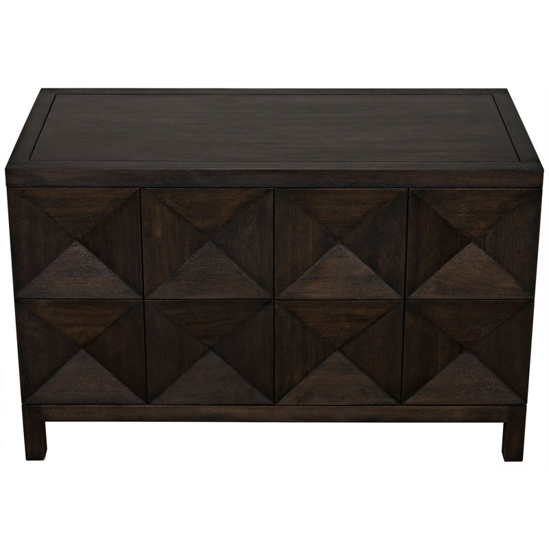 Aaran 52'' Ebony Walnut Concave Diamond Sideboard Cabinet