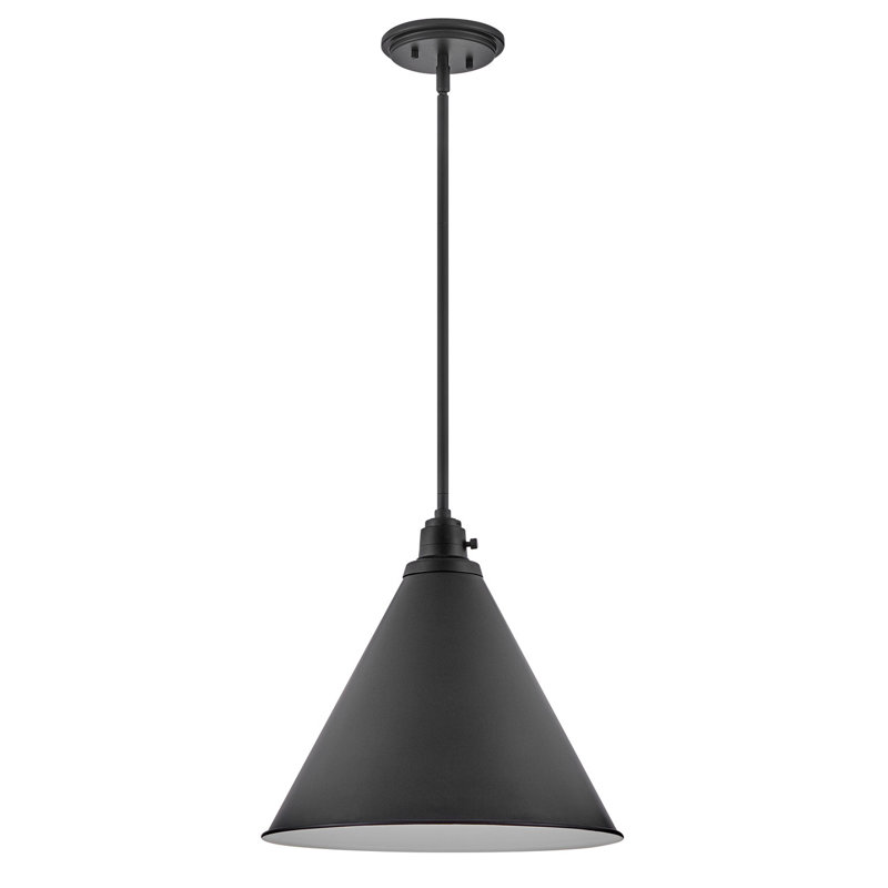 Arti 15-in Pendant Light with On/Off switch, Black