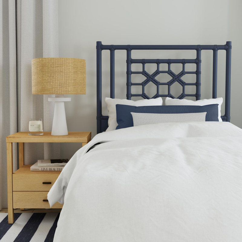 Tête de lit en rotin, Simple, Bleu marine