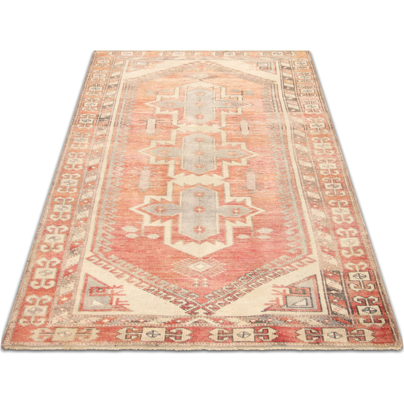 One-of-a-Kind Hand-Knotted 1960s Oushak Rug - 3'8" x 6'4"