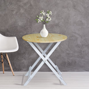 Table pliante ronde 100% bois massif sans assemblage requis