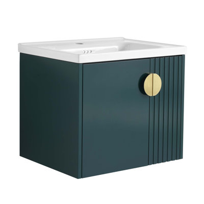 Meuble-lavabo de salle de bain avec lavabo, pour petite salle de bain, meuble-lavabo avec porte à fermeture douce