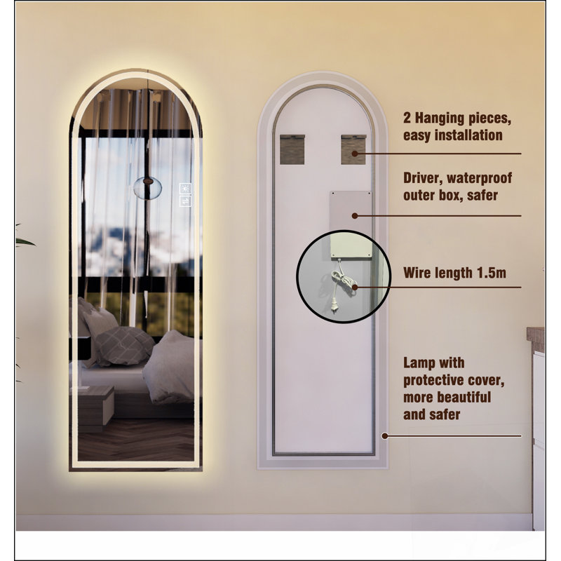 Miroir pleine longueur à DEL Arch Design