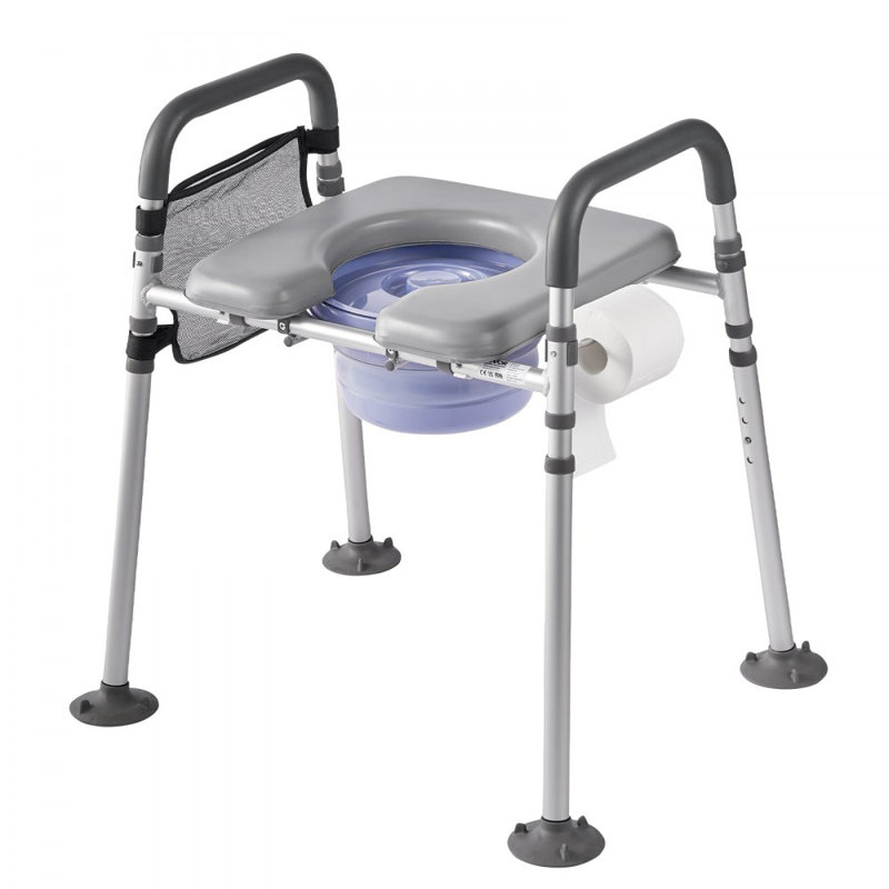 Siège de toilette surélevé 4-en-1 Bedside Commode Chair réglable en hauteur 500 lb