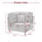 Upholstered Gray Corduroy Armchair with Pillow Back, One Arm Single Chair Module Part For Sectional Sofa-366801738
