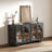 63" Sideboard Buffet Cabinet With Storage,Arched Cabinet with Adjustable Shelves,Credenzas for Living Room,Entryway,Kitchen-1553950457
