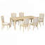 Ensemble de salle à manger extensible en bois massif 7 pièces avec chaises rembourrées confortables et rangement intégré