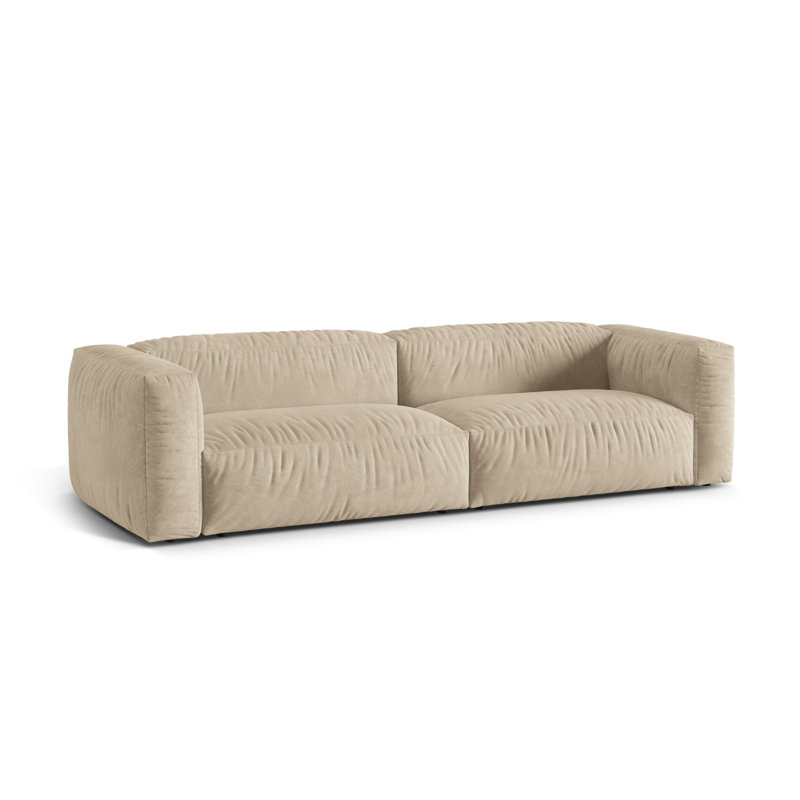 Carlens 4 Seater Sofa, Velvet , Beige, 4
