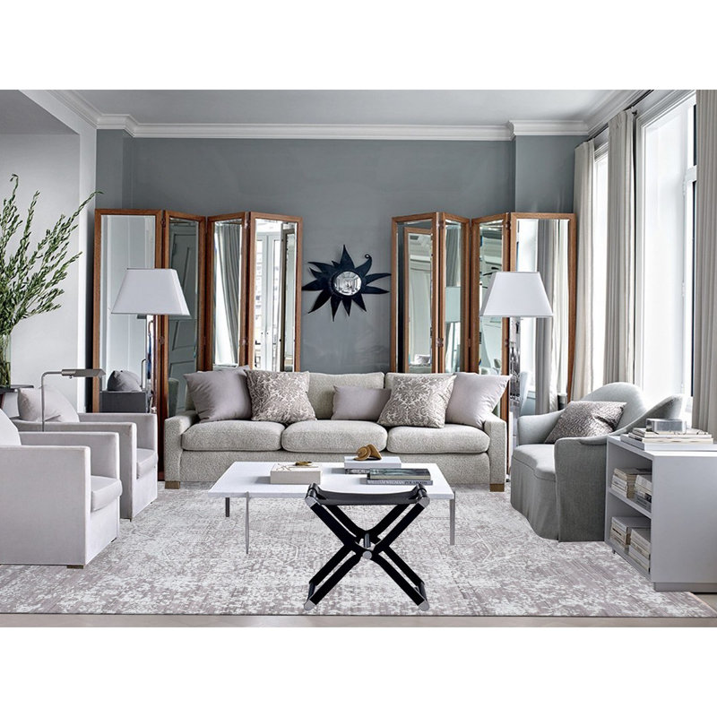 Tapis vert en laine / soie noué à la main 9 pi 10 po x 13 pi 10 po 24EF1C76EBCA46669B7A02A9F930A028