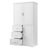 Tall And Wide Storage Cabinet With Doors And 3 Drawers, Accent Cabinet-1025410786