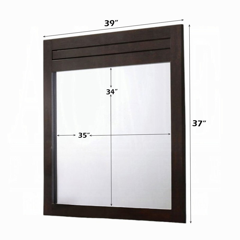 Miroir Panang 39 po x 37 po, finition acajou