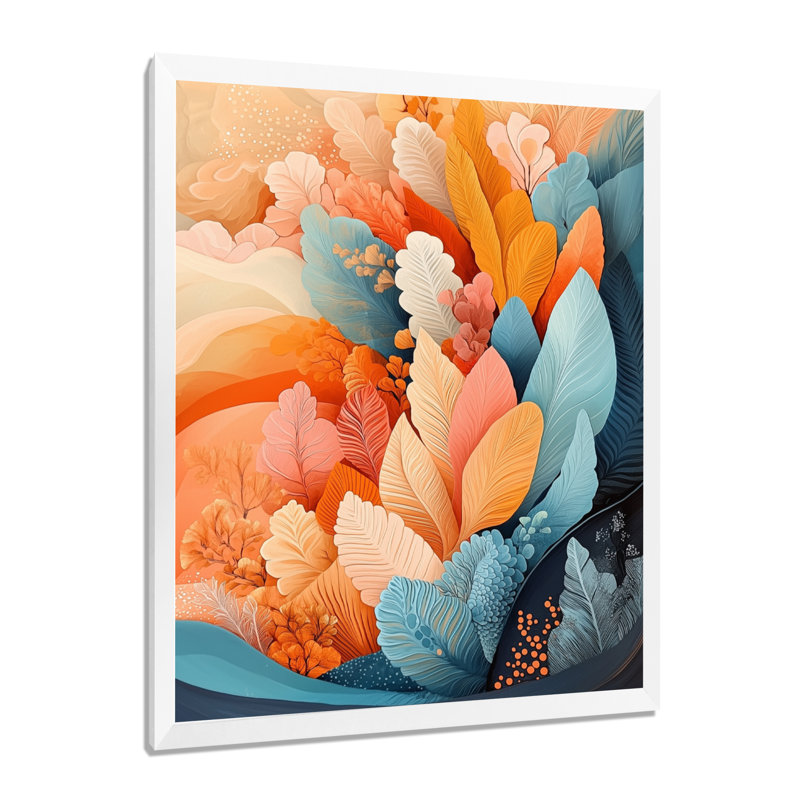 Albin - art mural abstrait, salon, Impression d'un seul cadre photo, H 44 po x l 34 po, Blanc