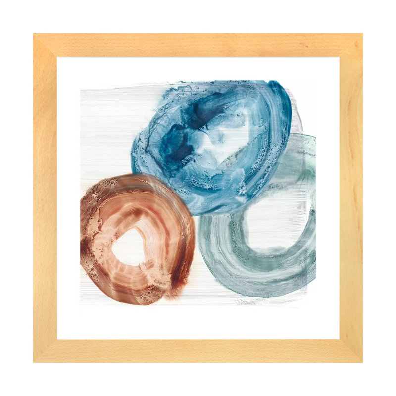 " Overlapping Rings III " by Ethan Harper, Natural Wood Paper, 16" H x 16" W x 1" D, White