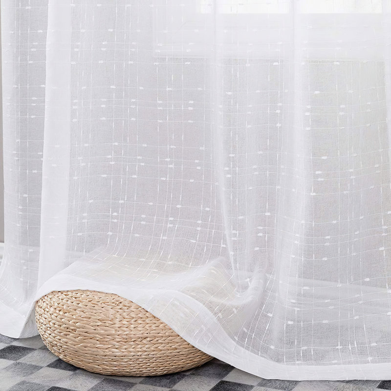 Voilage pour rideaux, Blanc, l 52" x L 63"