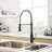 Commercial Black And Nickel Gold Kitchen Faucet With Pull Out Sprayer, Single Handle Single Lever Kitchen Sink Faucet-119337400