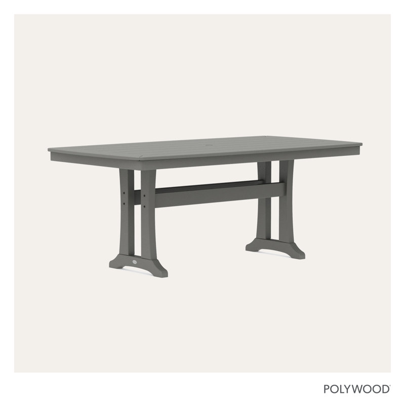 Nautical Trestle 38" x 73" Dining Table, Slate Gray