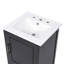 Meuble-lavabo de 20 po avec lavabo, armoire de salle de bain avec porte, tablette de porte et patins réglables, tiroir, noir