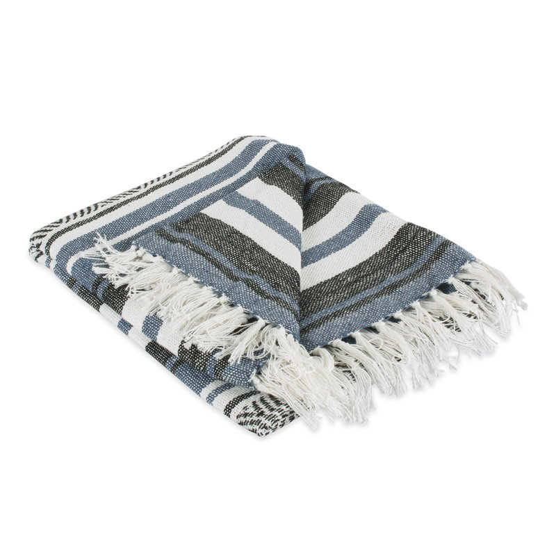 Jeté en coton , Bleu