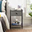 Ensemble de chambre à coucher 3 pièces Pokorny, cadre de lit plateforme tapissier en velours avec tête de lit réglable et 2 tables de chevet, ensemble de chambre à coucher simple avec lattes de bois, aucun sommier requis, assemblage facile-144615899