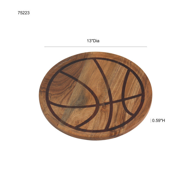 Basketball-Shaped Acacia Wood Serving Board