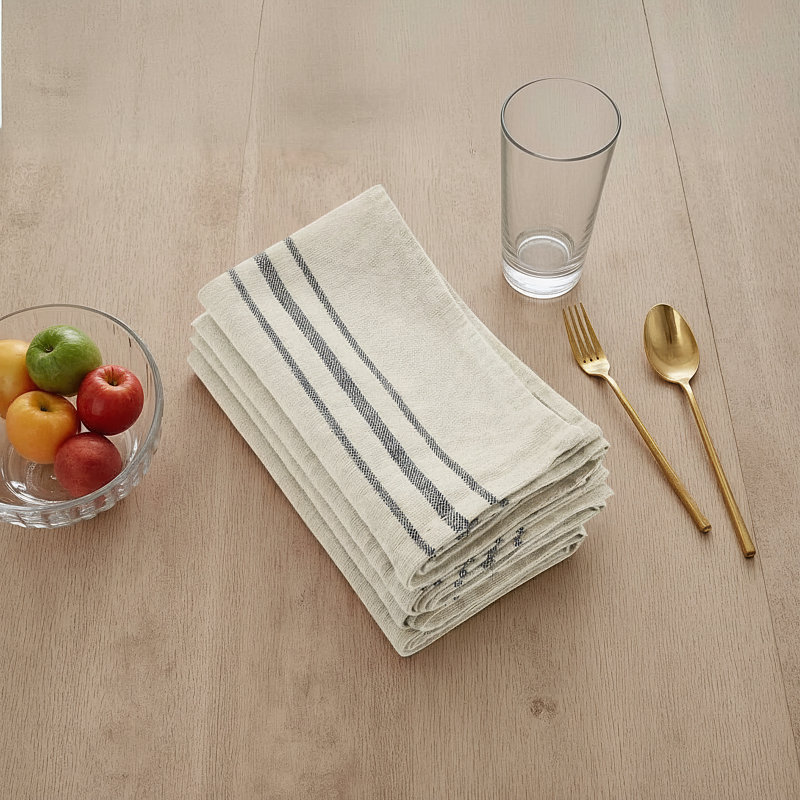 Titania Linen Striped Square Napkin