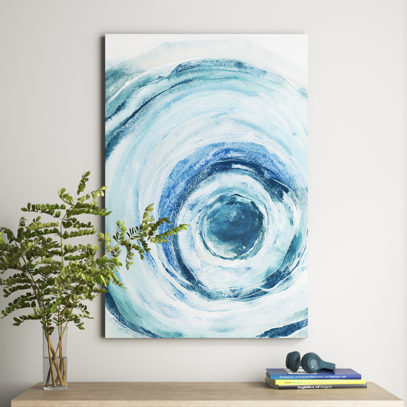 «Watercolor Geode IX» par Chris Paschke - reproduction, H 60 po x l 40po x P 1,5 po, Toile