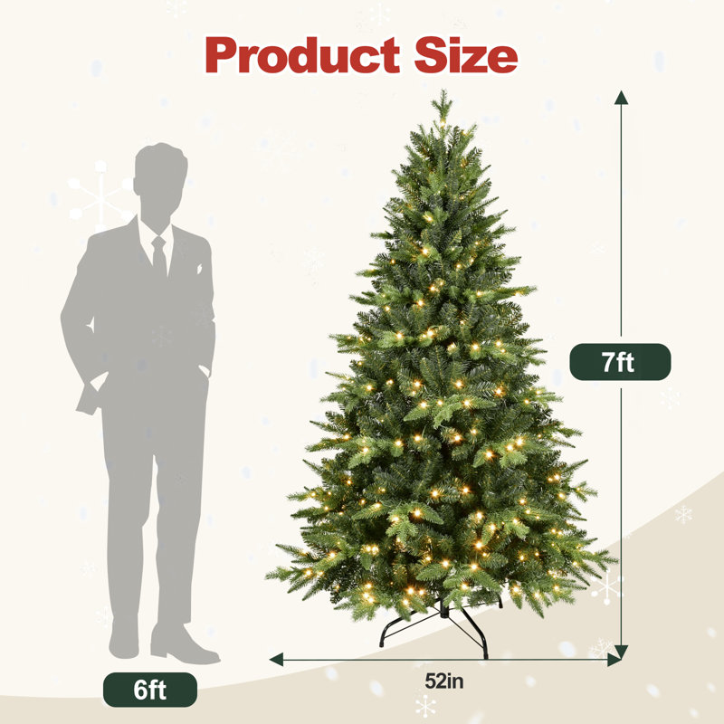Arbre de Noël artificiel vert pré-éclairé, 7'